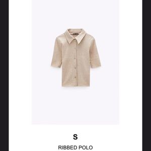 Zara knitted, ribbed cropped polo